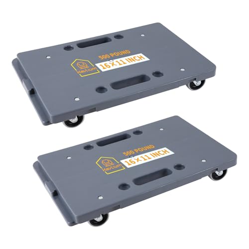 Kavlium Carrito de muebles con ruedas, 4 ruedas, resistente, plataforma plana de 4 ruedas, 1 paquete, color negro