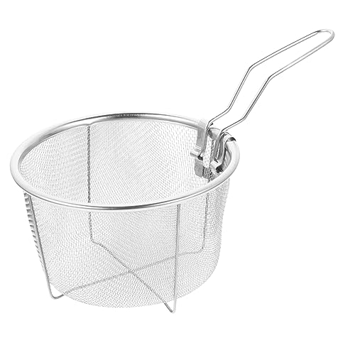 HOLIDYOYO Cesta para Freidora De Alambre Colador Cesta para Freír Papas Fritas Cesta para Servir Papas Fritas Cesta De Malla para Escurrir Papas Fritas Cesta para Refrigerios