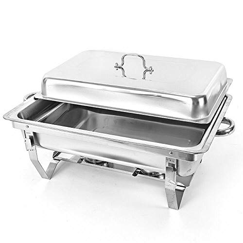 9L Chafing Dish Speisenwärmer, Edelstahl Warmhaltebehälter, Catering Buffet Wärmer Set Cover