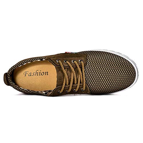 Image of CERYTHRINA Men's Taller Height Increasing Elevator Shoes 2.36'' Lace-up Flannelette Cowhide Leather Dress Shoes