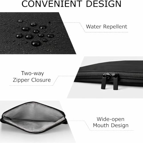 Image of RichAxis 15.6 inch Laptop Sleeve Cover Bag | Fits 15-15.6 inch Laptops & Tablet | Water-Resistant Fabric, Padded Interior | Ideal for Office, College & Travel (Black, 15.6 Inch)