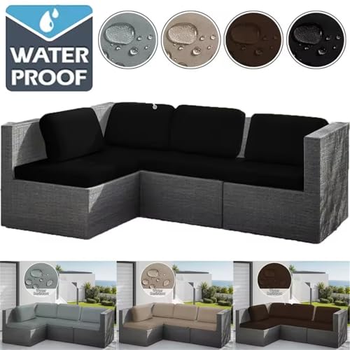 Housse de coussin de canapé extérieur imperméable café léger lot de 4 - 8