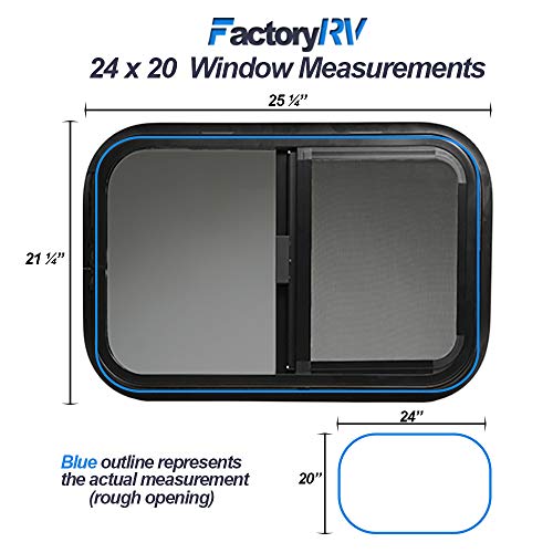 ToughGrade Horizontal Sliding Black RV Window 24