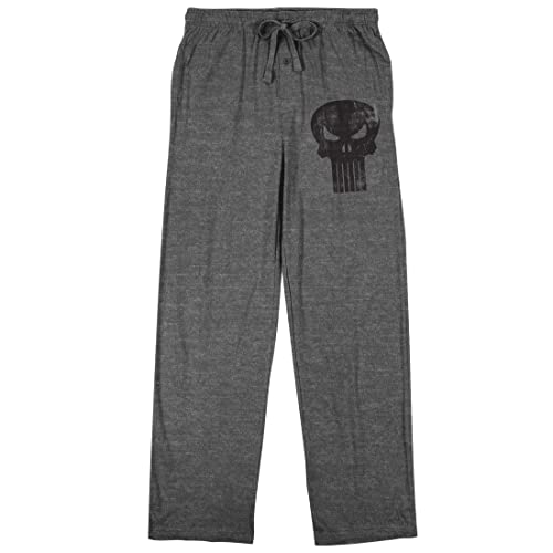 Marvel Universe Punisher Black Skull Men's Graphite Heather Sleep Pajama Pants