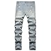 FREDD MARSHALL Vintage Ripped Jeans Men Slim Fit Distressed Straight Leg Fashion Washed Pants,Y0275,32