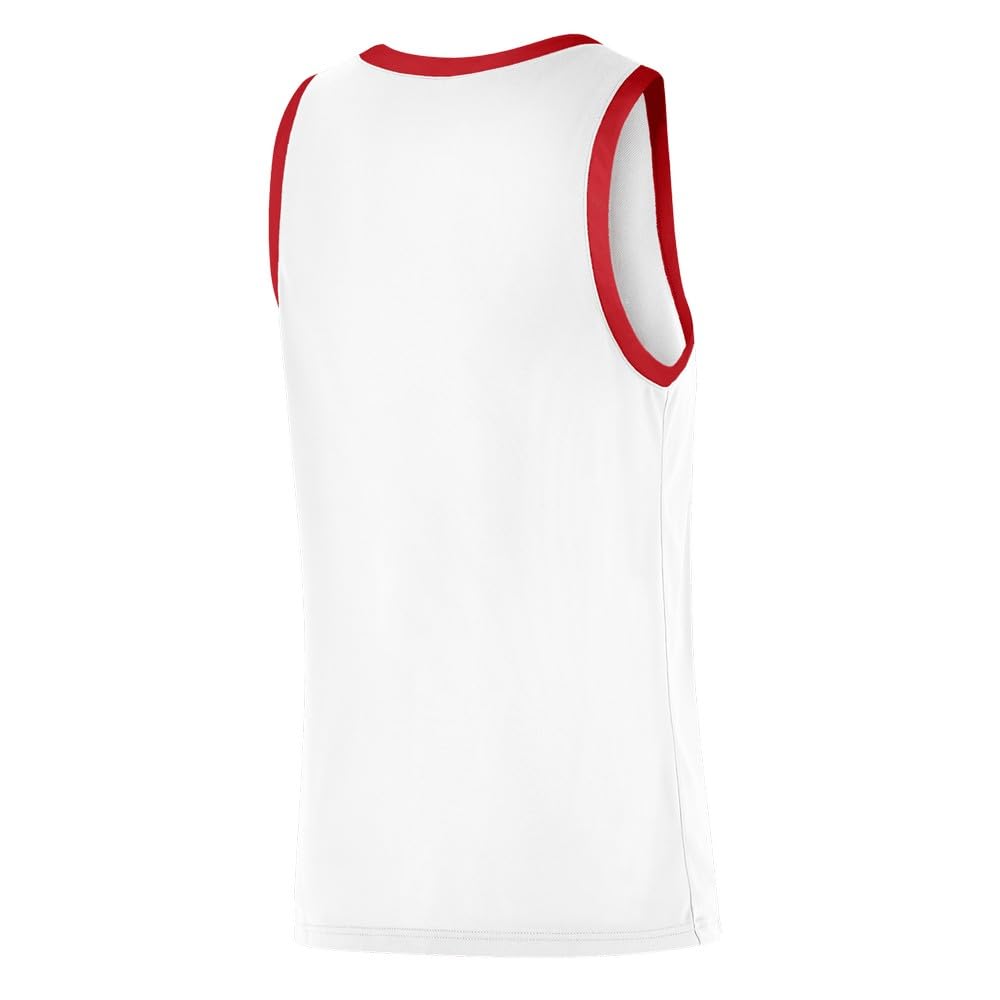 Nike Mens Team25 Basketball Stock Jersey - White/University Red Shirt Uomo