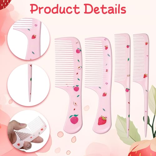 Set de 4 peines para cabello rosa de niña miniatura 3