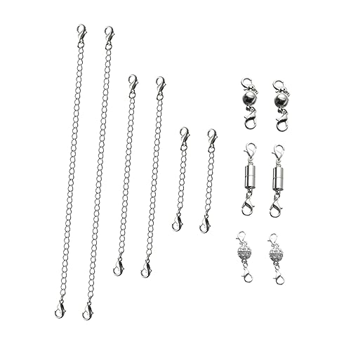 ULDIGI 1set Silver Necklace Extension Chain Buckle for Jewelry Making Necklace Accessories for Home and Store Use for and Keychains