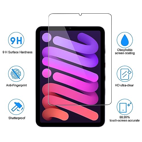 SIBEITU 2 Pack Screen Protector for iPad Mini 7 A7 Pro 2024/iPad Mini 6th 2021, 8.3 Inch HD Clear 9H Hardness Tempered Glass Film Compatible with iPad Mini 7/6, Scratch Resistent, Touch Sensitive