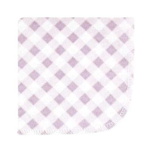 Image of Hudson Baby Unisex Baby Flannel Cotton Poly Washcloths, Purple Dainty Floral 10 Pack, One Size