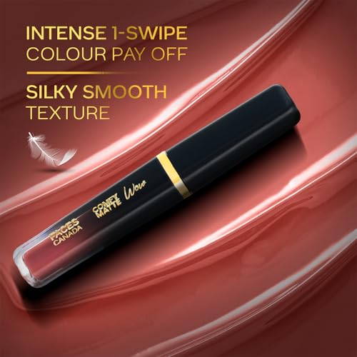 Image of FACESCANADA Comfy Matte Wow Liquid Lipstick Nude Nectar 08 3.8ml | One Swipe Application | Highly Pigmented | Comfortable Wear | Glides Smoothly | Long Lasting | Transferproof