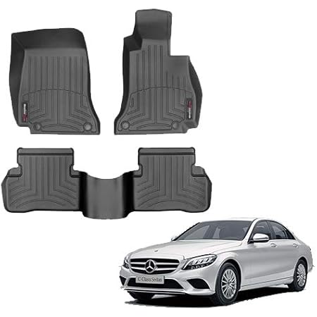 Amazon フロアマット フロアライナー Weathertech 正規品 メルセデスベンツ Cクラス W5 セダン 14年式以降現行 右ハンドル用 2列セット ブラック フロアマット 車 バイク