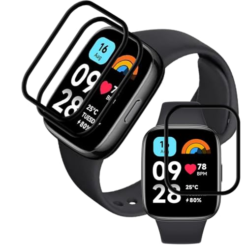 �Ή� Xiaomi Redmi Watch 3 �t�B���� �y3���Z�b�g �S�ʕی�z PET������ �Y�f�@�� 3D�Ȗ� �V���I�~ �X�}�[�g�E�H�b�`3 �t���ی�t�B���� �������� �����ߗ� ���h�~ �L�Y�C���@�\ �����z�� �w��h�~ �C�A�[�� �^�b�`���x
