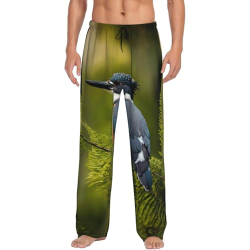 Pantalon de pyjama pour homme EdWal noir taille S avec imprimé oiseau mignon