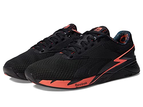 Reebok Unisex-Erwachsene Nano X3 Sneaker, Schwarz/Orange Flare/Pure Grey, 41 EU