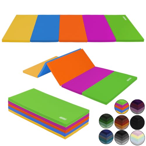 ALPIDEX Turnmatte klappbar Gymnastikmatte Sportmatte Zuhause Kinder Bunt
