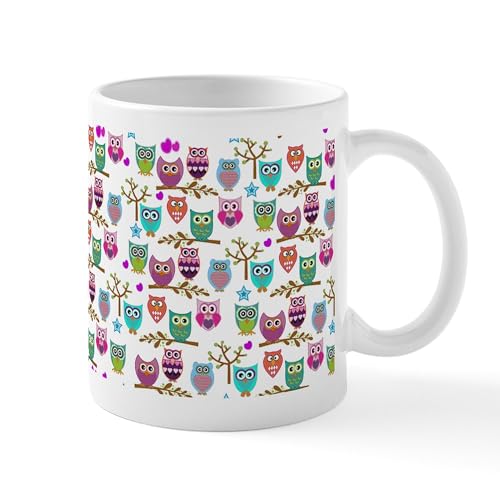 CafePress Happy Owls Mugs 11 oz (325 ml) Ceramic Coffee Mug