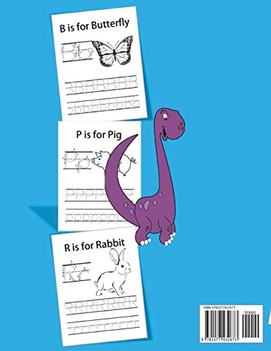 Letter Tracing Book Handwriting Alphabet for Preschoolers Cute Dinosaur: Letter Tracing Book Practic