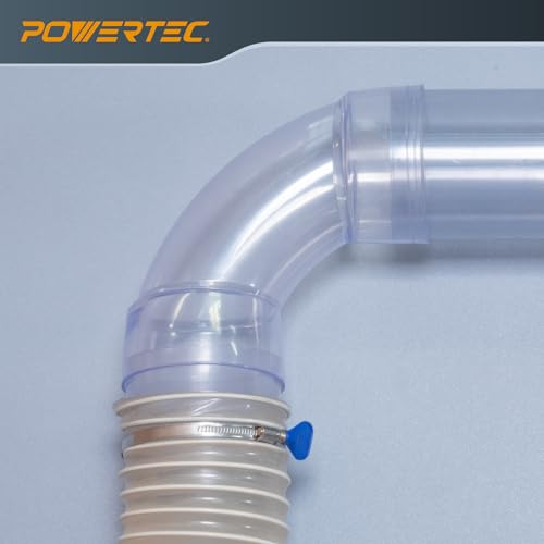 POWERTEC 70309 4 Inch ID 90 Degree Elbow for 4" OD Dust Collection Pipes, Adapters and Fittings with Splice for 4 Inch ID Dust Collection Hose Connector (Clear), 1 Set by POWERTEC - Image 3