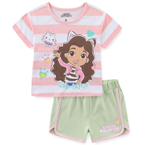 DREAMWORKS GABBYS DOLLHOUSE Girls Short Sleeve T-Shirt and Shorts Set for Toddler to Big Kids