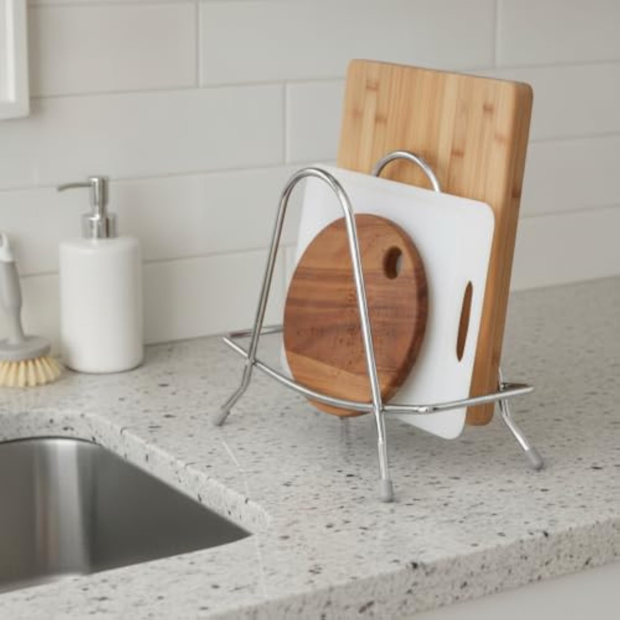 Stainless Steel Cutting Board Holder with Non-Slip Feet, 3-Pack