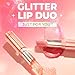 AMTS Tinted Lip Balm Duo - Aurora Lights & Crystal Lights | Hydrating Glitter Lipstick | Pearl Shimmering Daily Lip Makeup for dry, cracked, chapped lips | korean beauty Moisture Lip Tint