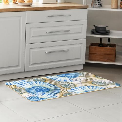 Tapete de cocina antideslizante y lavable con diseño marino, pack de 2 unidades 7