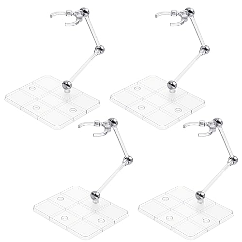 FAIRY CORA 2 Pack Clear Acrylic Action Figure Stand, Display Holder Base for 3.75' and 6' Figures, Model Support Stand for 1/144 HG/RG Models