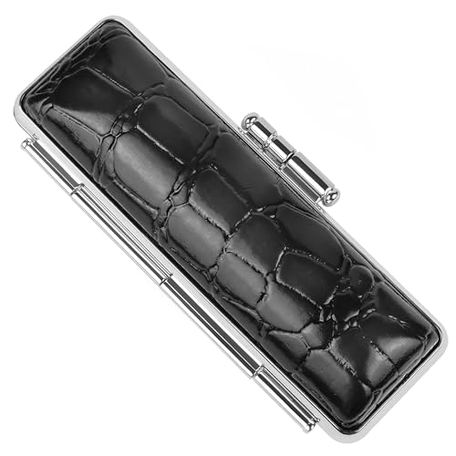 No.3 stamp shop 印鑑ケース 高級印鑑ケース 朱肉付き 黒ワニ印鑑ケース 10.5mm 12.0mm 13.5mm 15.0mm 16.5mm 18.0mm用 男性 女性 ハンコ 祝い プレゼント 印鑑 就職祝い ギフト 入学祝 おしゃれ (