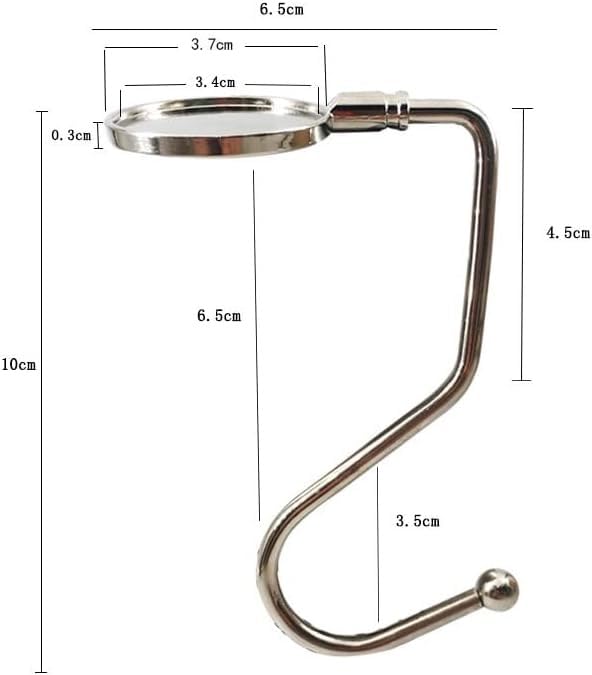 Kxiokod 5 Pack Purse Hook Hanger, Metal Hook Long Handbag Hanger for Table Desk,Portable Bag Holder Under Counter Handbags Hook