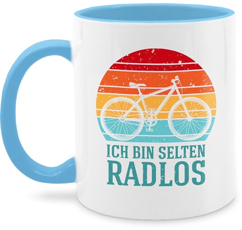 Tasse Tassen 325ml - Radsport - Ich bin selten radlos Fahrrad Spruch lustig I Radfahrer Geschenke Rennrad I Lustige Fahrrad Geschenke für Mountainbiker I Rad Geschenk für Fahrradfahrer - 325 ml