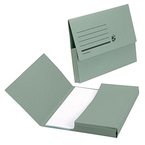 5 Star Office Document Wallet Half Flap 285gsm Recycled Capacity 32mm A4 Green [Pack of 50] -FST