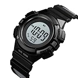 ZJchao 1485 Reloj de Vestir Informal Digital Multifunción para Hombres y Mujeres con Alarma de Luz EL Visualización de Fecha de Semana 50M (Black)