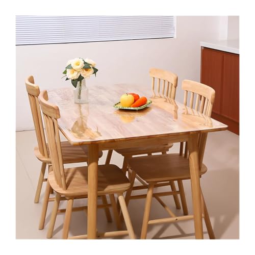 Nappe transparente anti-tache en PVC pour protéger une table en bois