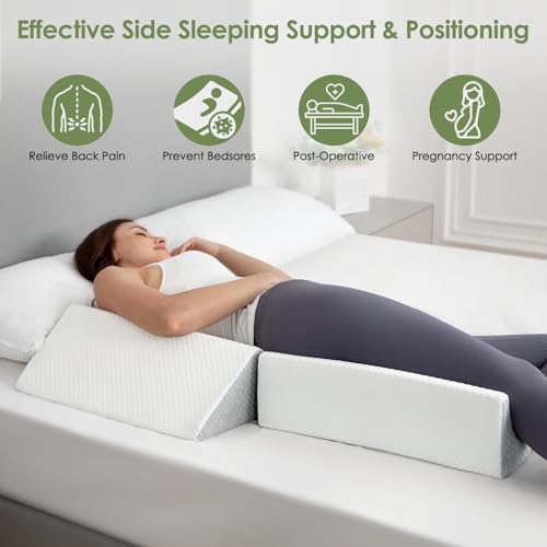 Rpomu WP01 Bed Wedges & Body Positioners 3 In 1, Wedge Pillow For Back Pain Relief, Triangle Bed Wedge Pillow For Side Sleeping, Elderly, Bed Sores, After Surgery, Knees Elevated, Pregnancy thumb #1