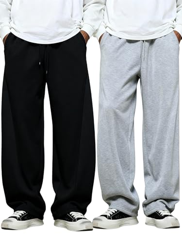 Amazon.com: SOLY HUX Men's 2 Packs Athletic Sweatpants Baggy