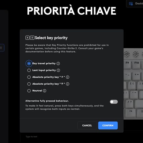 PRO X TKL RAPID, tastiera gaming senza tastierino numerico con interruttori analogici magnetici, modalità di attivazione rapida, azionamento e RGB personalizzabile, US INT'L QWERTY - Nero - Tastiera gaming - Immagine 9