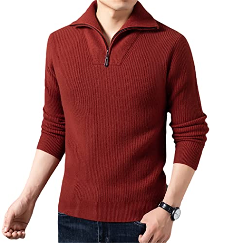 Pull en laine épaisse homme rouge brique pour vos weekends à la montagne