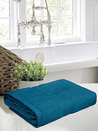 Image of Bombay Dyeing Super Ultrx Zero Twist Plain Dyed 650 GSM Cotton Bath Towel - Size 75cms x 150cms - Ultrx (Turquoise)