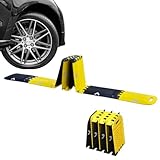 VILMON Faltbare Kunststoff-Bremsschwelle 300 x 25 cm – Temporäre Bodenschwelle zur Geschwindigkeitsreduzierung – Ideal für Parkplätze, Baustellen & Einfahrten – Gelb/Schwarz