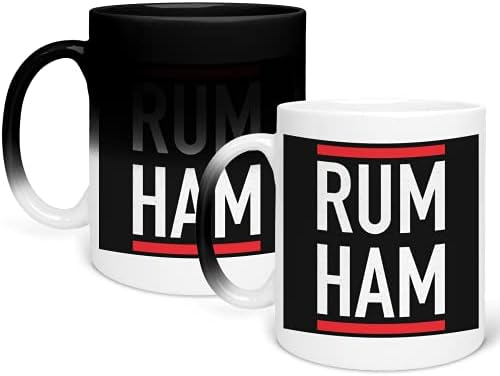 Rum Ham Best Friend Birthday Gift for Her Gift for Him_GA358 Color Changing Mug Magic Heat Coffee Mug – Funny Cup for Home Dorm Decoration Taza que cambia de color 325ml