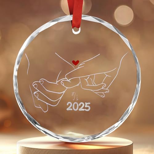 Engagement Gifts for Couples - Glass Ornament 2025, Personalized Gifts for Newly Engaged Couples, Happy Engagement Ideas for Her, Bride to Be - Engaged for Her, Friends