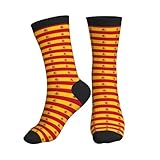 NImongt Calcetines deportivos de tubo medio con estampado de bandera de España, ligeros, antideslizantes, transpirables, para correr y fitness, 3 Negro, Altoa única