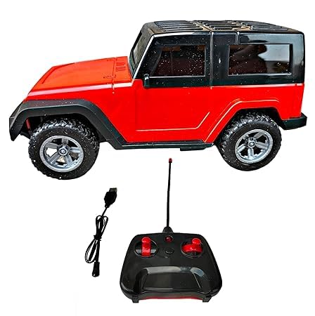 Remote Control Thar Car || with Led Lights and Song Toy Car USB Rechargable Off Road Vehicle Toy Cars for Kids Best Birthday Gift (Red & Black) (B0DGL4WPKF) Amazon Price History, Amazon Price Tracker