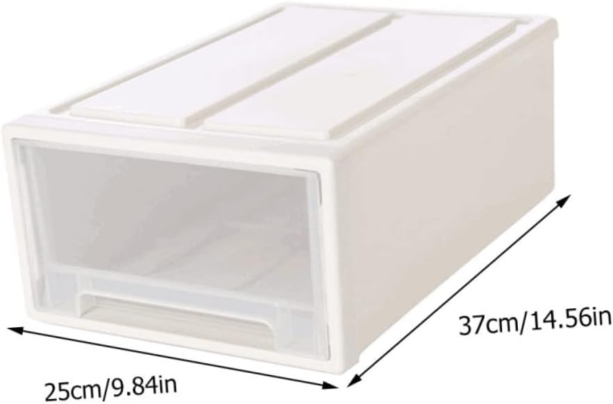 Luxshiny 1Pc Stackable Transparent Storage Organizer Box for Clothes and Shoes Drawer Type Design Versatile Home Storage