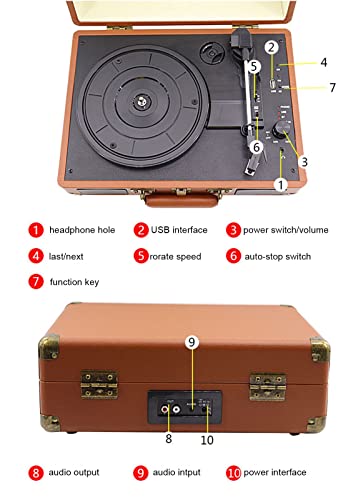 Tourne-Disque Bluetooth avec Haut-parleurs stéréo Tourne-Disque à 3 Vitesses pour disques Vinyle Valise Portable Tourne… - Les Beatles, Paul McCartney, John Lennon, RIngo Starr, George Harrison Tourne-Disque Bluetooth avec Haut-parleurs stéréo Tourne-Disque à 3 Vitesses pour disques Vinyle Valise Portable Tourne… – Image 5
