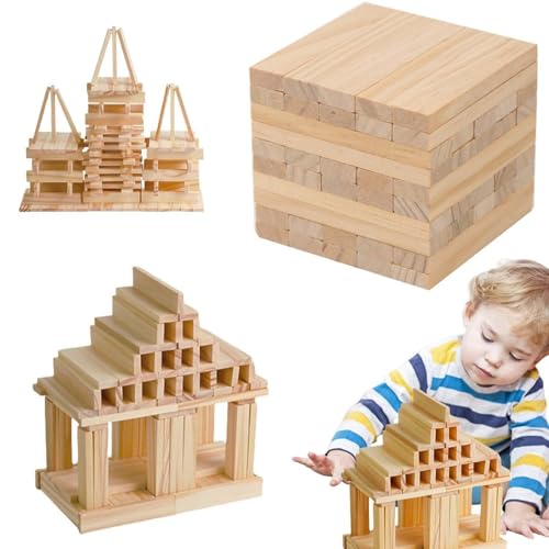 100 Stück Bastelholz Klötzchen, 100 X 20 X 7 Holzbausteine Bastelklötzchen Holzklötze