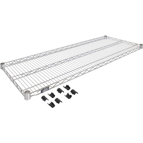 Image of Nexel Additional Wire Shelf for Wire Shelving Units, 600-800 lb Capacity, 18 inchW x 48 inchL, Silver Epoxy Finish