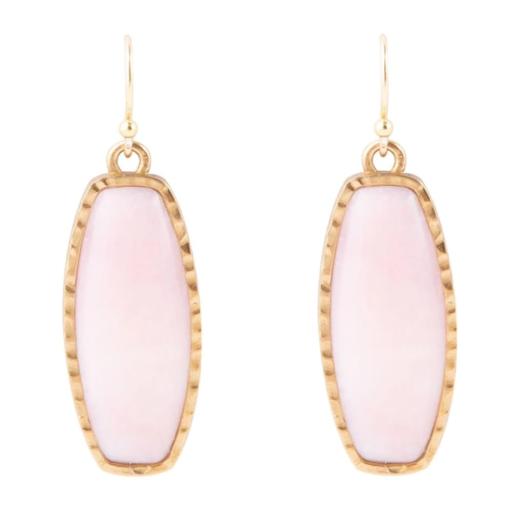 Barse Jewelry Odyssey Long Pink Opal and Bronze Earrings