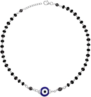 GIVA 925 Silver Evil Eye Beaded Anklet,Single | Gifts for Women and Girls | With Certificate of Authenticity and 925 Stamp... Price In India
